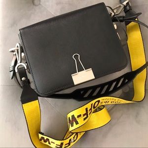 Off white shoulder bag black small size
